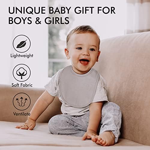 10 Pack Cotton Snap Bibs for Baby Boy Girl, Super Soft Drool Bibs for Teething - Image 2