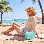 Hanging Toiletry Bag for Women, Portable Mint Green Travel Summer Beach Bag - Image 5