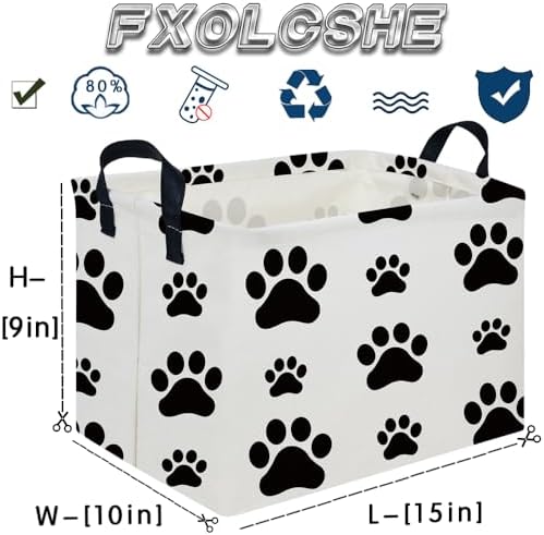 Rectangular Dog Basket, Nursery Hamper, Collapsible canvas kids toy storage box - Image 7