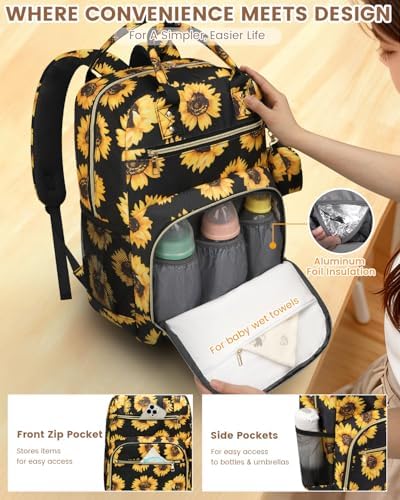 Pritent Diaper Bag Backpack, Baby Bag Backpack Baby Essentials - Image 4