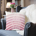 QIYUHOY Pink Boho Rainbow Classroom Throw Pillow Covers, 24x24 Inch - Image 2