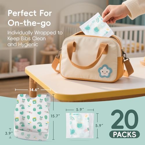 KIIS Disposable Baby Bibs, Waterproof Smock Bibs, Full Coverage - Image 7