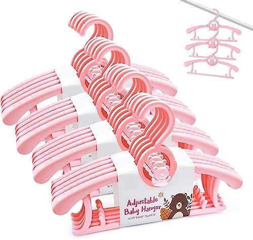 Kid Clothes Hangers 20 Pack, Plastic Baby Hangers Space Saving by HGYZE