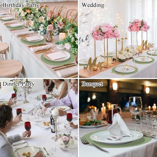 SHACOS 100 PCS Round Paper Placemats 13 inch Disposable Paper Place Mats - Image 6