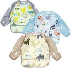 PandaEar (3 Pack Long Sleeve Bibs| Waterproof Full Sleeve Bib by PandaEar