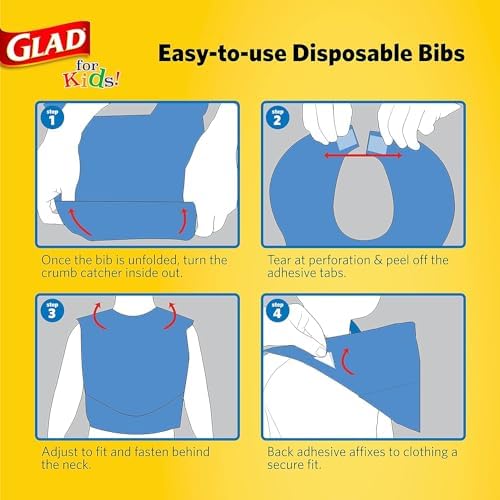 Glad for Kids Disposable Paper Bibs & Crumb Catcher, 30 Ct - Image 6
