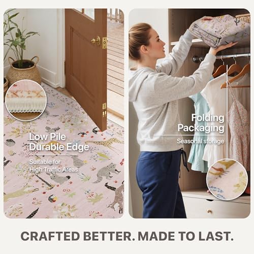 BESBLEE 2X8 Washable Kitchen Runner Rug, Animal Non Slip - Image 4