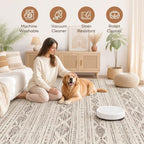 Nakagishi Boho 10x12 Area Rug Living Room Rugs Machine Washable Dark Brown - Image 3