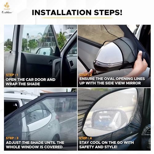 EcoNour Car Front Side Window Sun Shades Compatible - Image 5