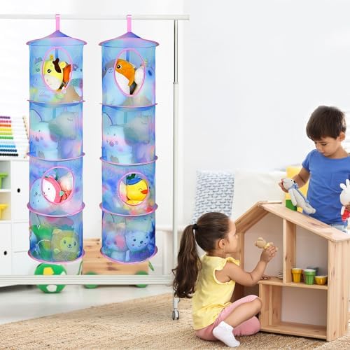 Basumee Hanging Stuffed Animals Storage, 2 Pack Mesh Plush Storage - Image 5