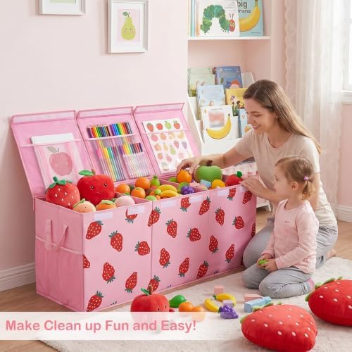 Toy Box with Adjustable Divider Large Toy Chest Storage - Image 4