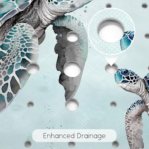 Bathtub Mat Non Slip, Turtle Square Bath tub Mat Shower Floor Mat - Image 4