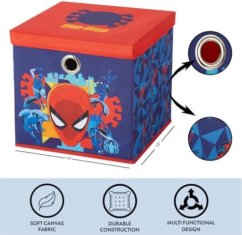 Idea Nuova Marvel Spiderman Collapsible Fabric Storage Cube, 10” Organizer Bin - Image 4