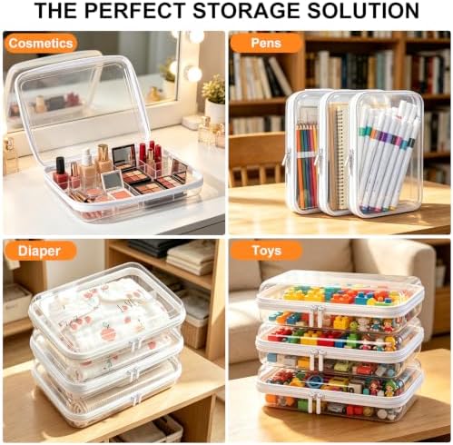 Clear Hard Shell Zipper Case, Crush-Proof Clear Zipper Pouches, TSA Approved - Image 5