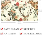 Bathtub Mat Non Slip 26.8x15.1In, Florals Deer Bath Mat - Image 4