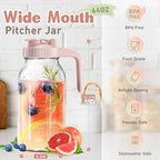 Mason Jar with Pour Spout Lid V-shaped, 2 Quart Iced Tea Pitcher Double Leak - Image 6