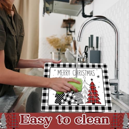 Christmas Placemats Set of 6 Xmas Trees Plastic Table Mat 17×13×0.04in - Image 4