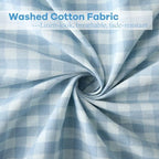 2 Pack Light Blue White Gingham Euro Pillow Shams 26''x26'' - Image 6