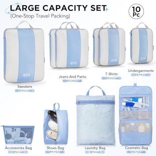 OlarHike 10 Set Compression Packing Cubes - Image 2