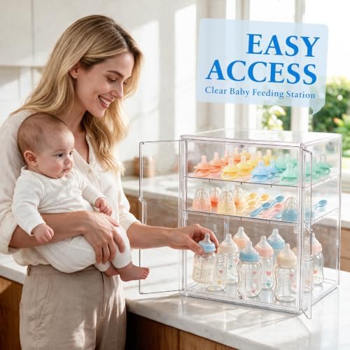 Baby Bottle Organizer for Countertop-3 Tiers X-Large Bottle Storage - Image 3