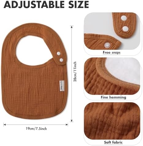 Muslin Baby Bibs for Drooling and Teething, Bibs for Boys Girls - Image 6