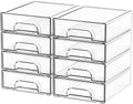 Yieach 8 Pack Small Clear Stackable Storage Drawers, 2.2'' Tall Desk by Yieach