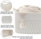96L Woven Laundry Basket with Handles, Extra Blanket Basket - Image 3