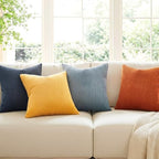 Topfinel 22x22 New Blue and Orange Boho Farmhouse Couch Throw Pillows - Image 3