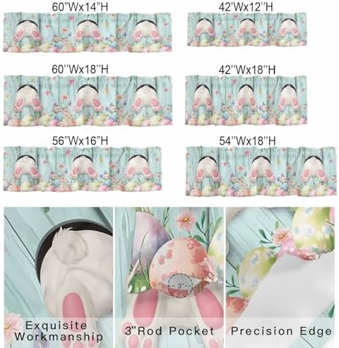 Vandarllin Easter Kitchen Curtains Valances - Image 7