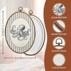 SONMYSULIL Coastal Beach Octopus Wall Art Decor, Ocean Beach Nursery Oval Wall - Image 6