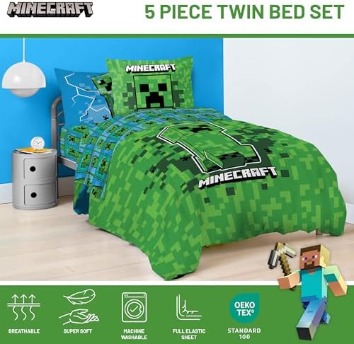 Jay Franco Minecraft Creeper Twin Comforter Set - Image 4