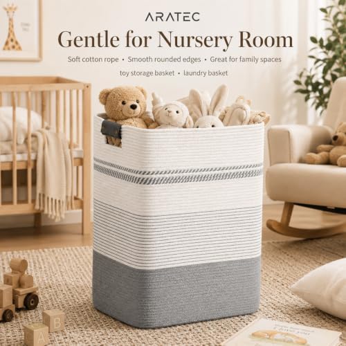 Laundry Hamper, Cotton Rope Laundry Basket - Image 4