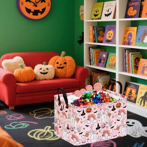 Gost Pattern Halloween Storage Basket Shelf Basket Storage Bin, Nursery Basket - Image 4