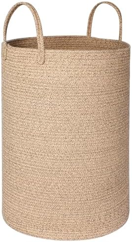 MEGASKET Large Woven Laundry Basket, 80L Tall Blanket Storage by MEGASKET