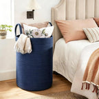 MEGASKET Large Blue Laundry Basket, 80L Tall Blanket Basket Living Room - Image 4