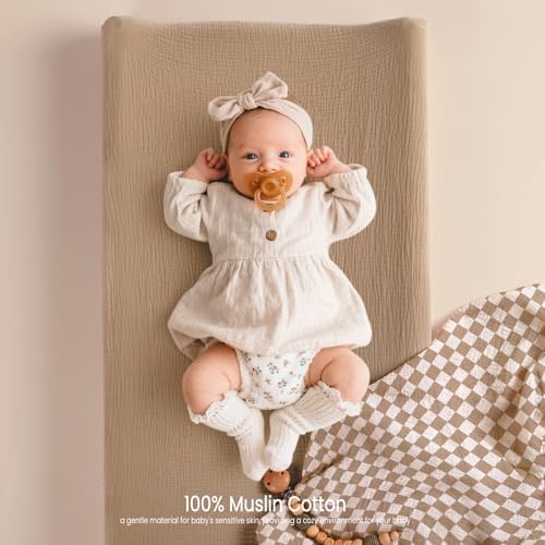 lulumoon Muslin Changing Pad Cover: Fit 32x16 Standard Pad - Image 4