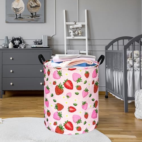 Round Laundry Basket Storage Bins Nursery Hamper Gift Baskets - Image 5