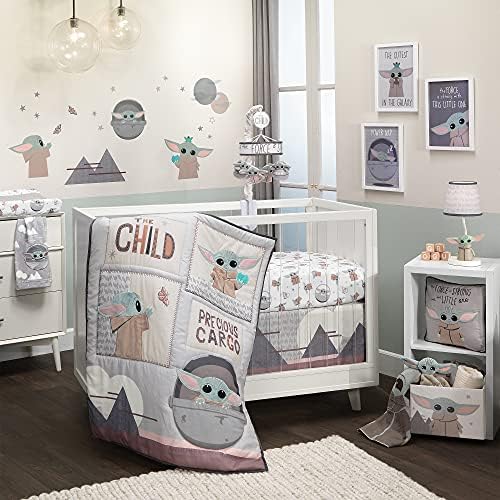 Lambs & Ivy Star Wars The Child Baby Yoda Nursery 3-Piece Baby Crib Bedding Set by LambsIvy