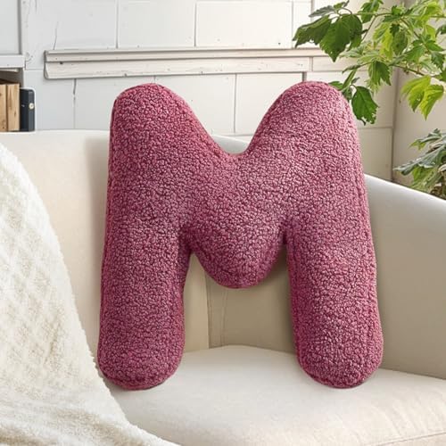 Initial Letter Pillow Cute Alphabet M Pillow Cushion by huraty
