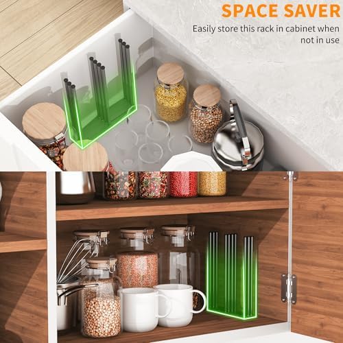 Foldable Baby Bottle Drying Rack-10 Poles Water Bottle Organizer - Image 3