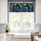 Boys Dinosaur Valance Curtains, Cartoon Dino Blackout Kids Window Treatments - Image 2
