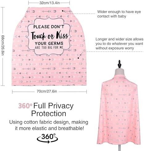 Metplus Baby Car Seat Cover, No Touch Sign Carseat Canopy & Nursing Covers - Image 6