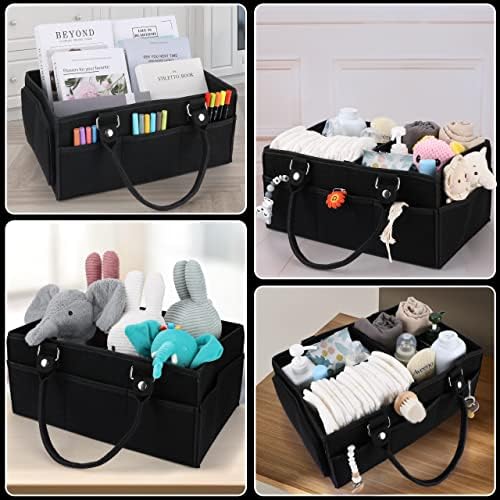 XUANGUO Large Baby Diaper Caddy Organizer, Felt Basket - Image 5