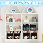 Marsui 12 Pcs Clear Cube Storage Bins Black Collapsible Kids Storage Bins - Image 3