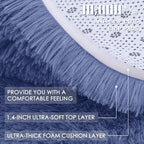 OLANLY Denim Blue Round Rugs for Bedroom - Image 5