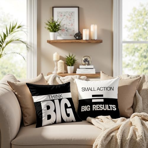 Motivational Throw Pillow Covers 18x18 Set of 2, Inspirational Gifts, - Image 2