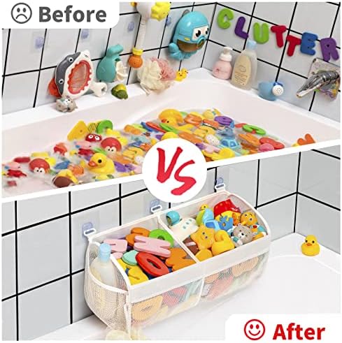 Austion Original Two Compartment Easy-access Mesh Bath Toy Organizer - Image 5