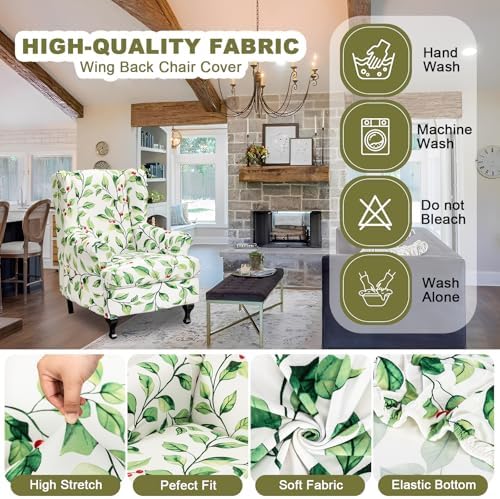 NILUOH Wingback Chair Covers 2-Piece, Armchair Slipcovers - Image 3