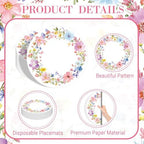 50PCS Floral Placemats Vibrant Watercolor Wildflower Disposable Paper Placemats - Image 3