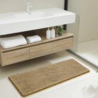 Chenille Bathroom Runner Rug 17"x47" Tan, Plush Bath Mat - Image 7